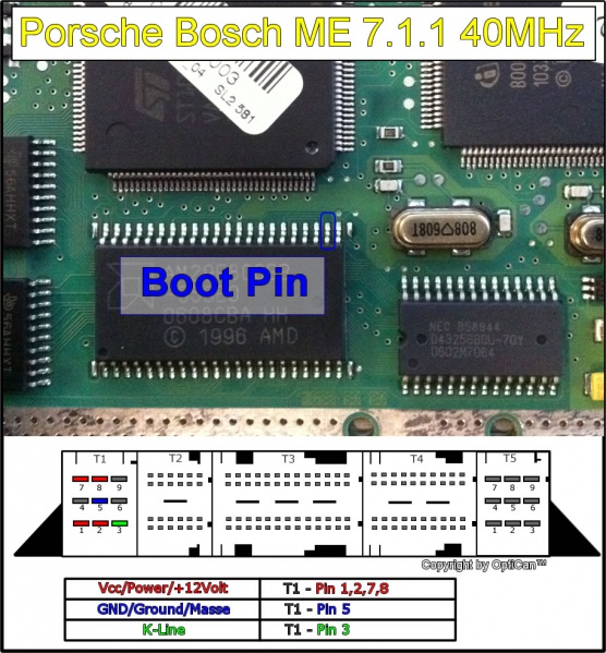 Bosch ME 7.1.1 (Porsche) pinout diagram 1
